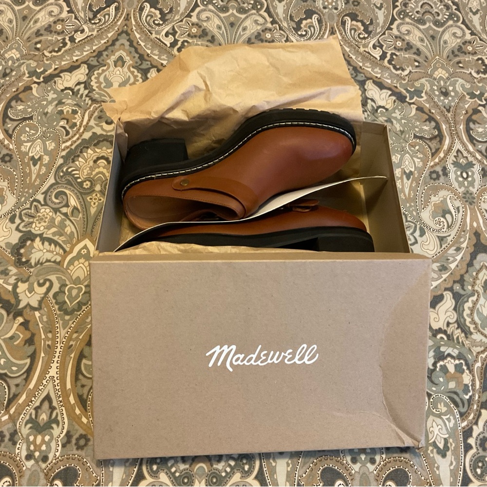 NWT Madewell The Willa Convertible Strap Mule English Saddle Leather Women’s 7.5 - Picture 5 of 12